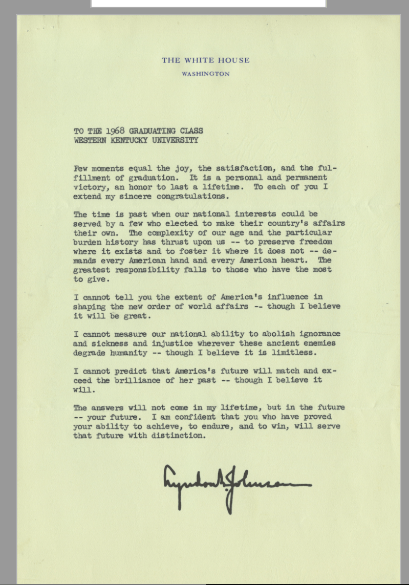 LBJ Letter